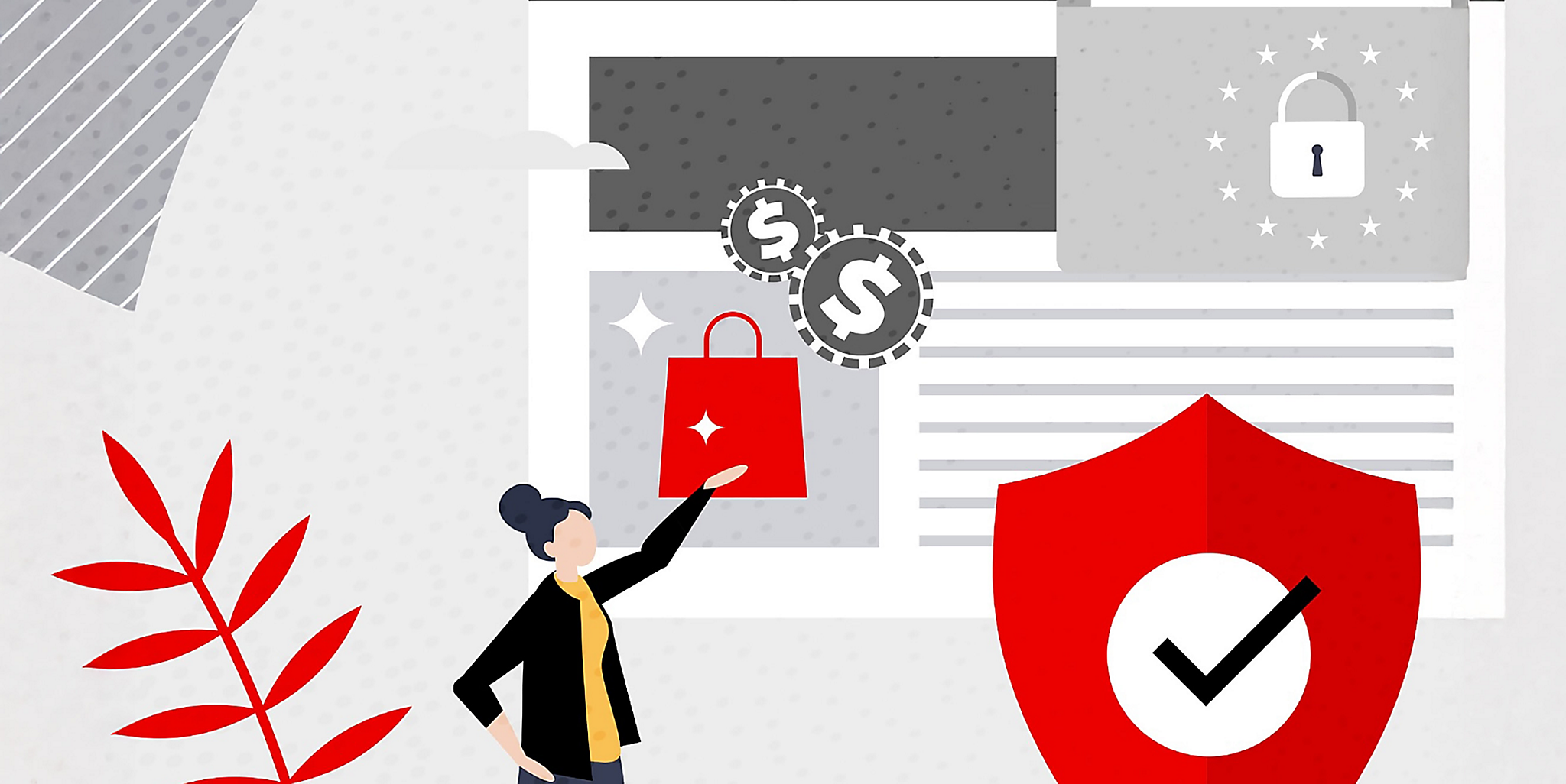 graphic image of person shopping