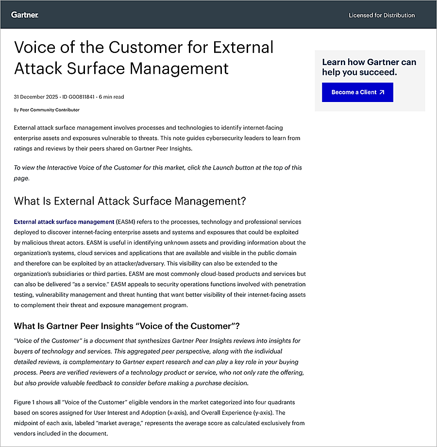 Gartner VOC EASM image